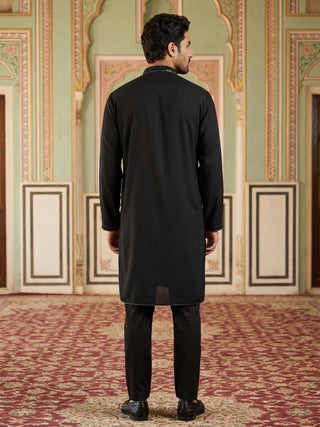 Japanese Cotton Blend Embroidered Kurta Set