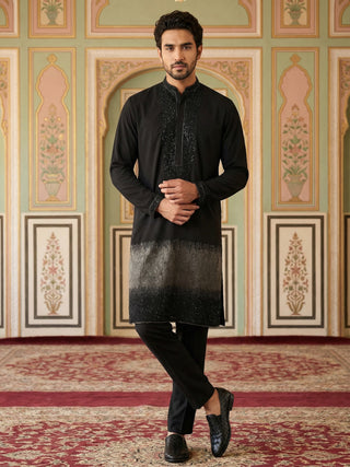 Japanese Cotton Blend Embroidered Kurta Set
