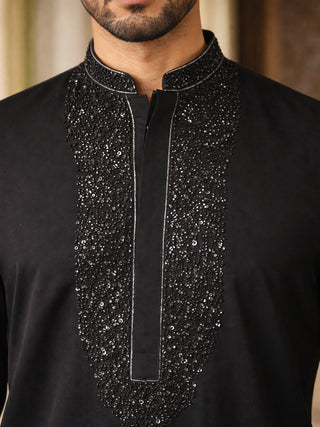 Japanese Cotton Blend Embroidered Kurta Set