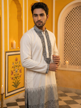 Japanese Cotton Blend Embroidered Kurta Set