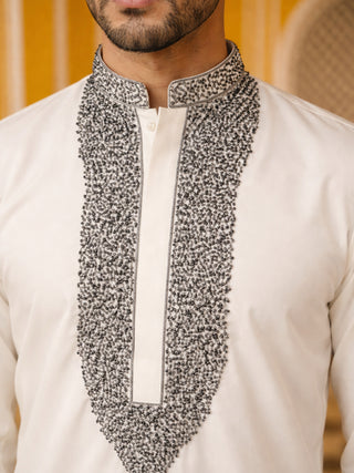 Japanese Cotton Blend Embroidered Kurta Set