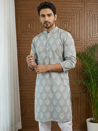Men’s Cotton Blend Ethnic Printed Kurta Set