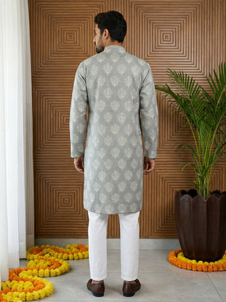 Men’s Cotton Blend Ethnic Printed Kurta Set