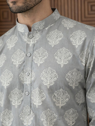 Men’s Cotton Blend Ethnic Printed Kurta Set