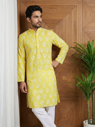 Men’s Cotton Blend Ethnic Printed Kurta Set