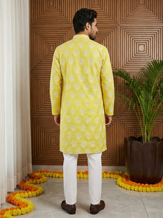 Men’s Cotton Blend Ethnic Printed Kurta Set