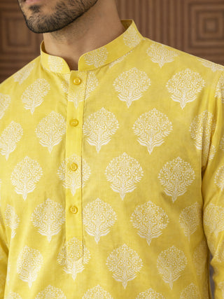 Men’s Cotton Blend Ethnic Printed Kurta Set