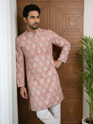 Men’s Cotton Blend Ethnic Printed Kurta Set