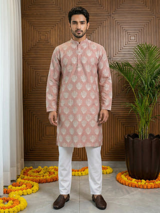 Men’s Cotton Blend Ethnic Printed Kurta Set
