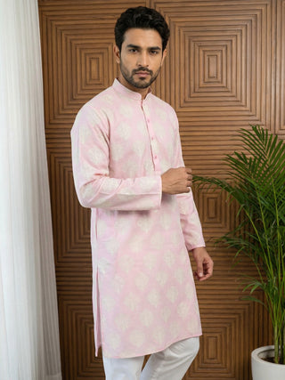 Men’s Cotton Blend Ethnic Printed Kurta Set