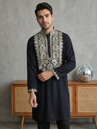 Ethnic Wear Cotton Blend Embroidered Kurta Set