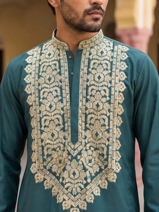 Ethnic Wear Cotton Blend Embroidered Kurta Set