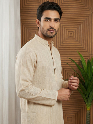 Woven Design Kurta Pyjama Set for Men