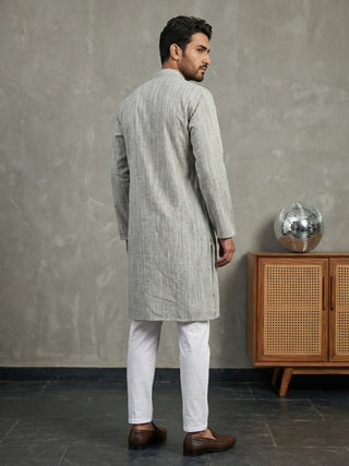 Woven Design Kurta Pyjama Set for Men