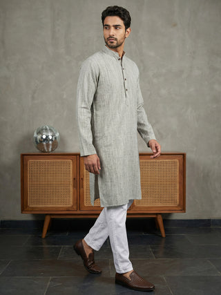 Woven Design Kurta Pyjama Set for Men