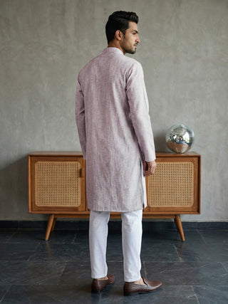 Woven Design Kurta Pyjama Set for Men