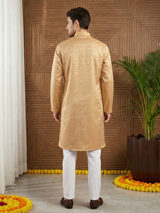 Woven Design Cotton Jacquard Kurta Set