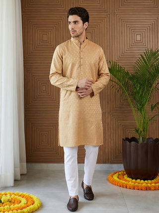 Woven Design Cotton Jacquard Kurta Set
