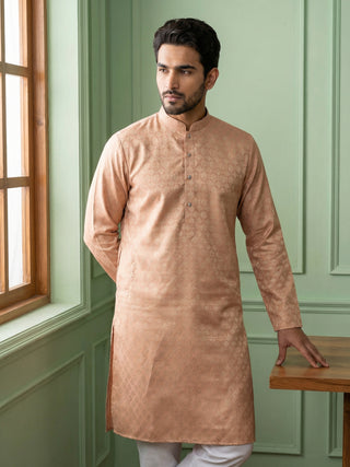 Woven Design Cotton Jacquard Kurta Set