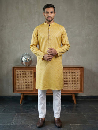 Woven Design Cotton Jacquard Kurta Set