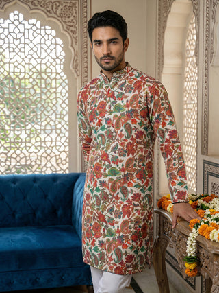Paisley Floral Printed Kurta Pyjama Set