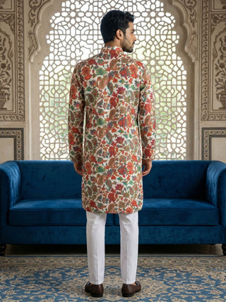 Paisley Floral Printed Kurta Pyjama Set