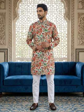 Paisley Floral Printed Kurta Pyjama Set