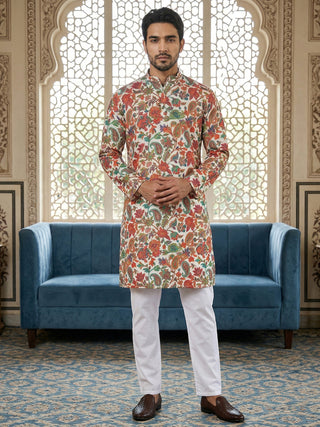 Paisley Floral Printed Kurta Pyjama Set