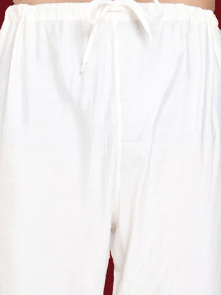 Ivory Sequins Embroidered Kurta Pyjama Set