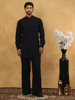 Men’s Ethnic Viscose Rayon Kurta Set with Front Placket