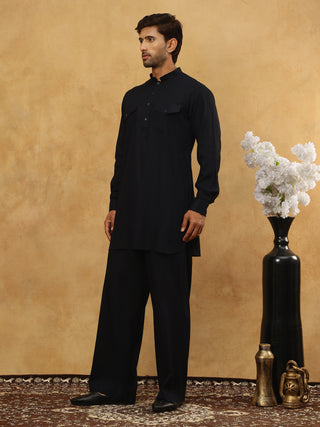 Men’s Ethnic Viscose Rayon Kurta Set with Front Placket