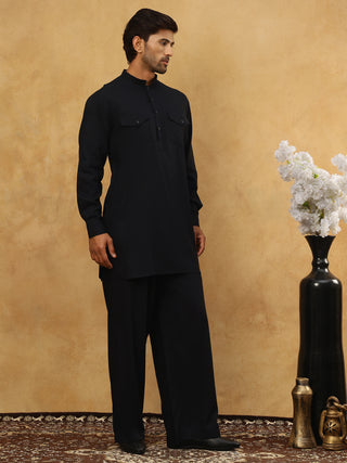 Men’s Ethnic Viscose Rayon Kurta Set with Front Placket