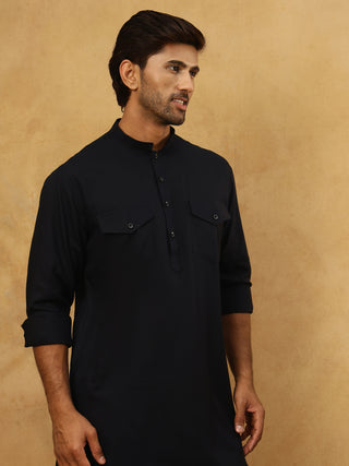 Men’s Ethnic Viscose Rayon Kurta Set with Front Placket