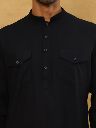 Men’s Ethnic Viscose Rayon Kurta Set with Front Placket