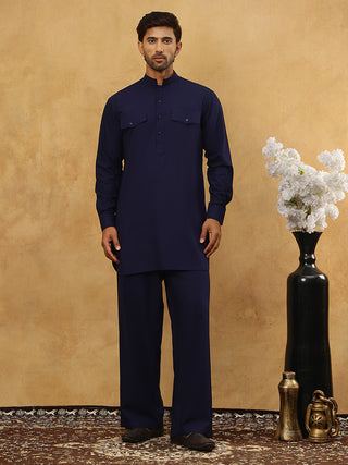 Men’s Ethnic Viscose Rayon Kurta Set with Front Placket