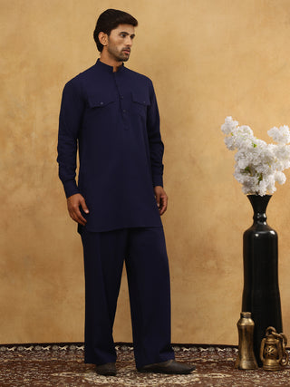 Men’s Ethnic Viscose Rayon Kurta Set with Front Placket