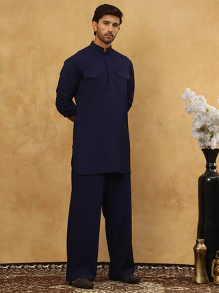 Men’s Ethnic Viscose Rayon Kurta Set with Front Placket