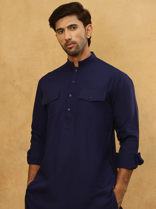 Men’s Ethnic Viscose Rayon Kurta Set with Front Placket