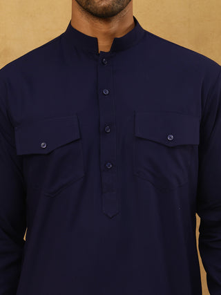 Men’s Ethnic Viscose Rayon Kurta Set with Front Placket