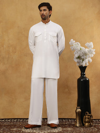 Men’s Ethnic Viscose Rayon Kurta Set with Front Placket