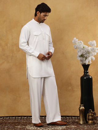 Men’s Ethnic Viscose Rayon Kurta Set with Front Placket
