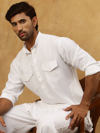 Men’s Ethnic Viscose Rayon Kurta Set with Front Placket