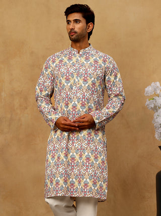 Men’s Printed & Embroidered Kurta Set