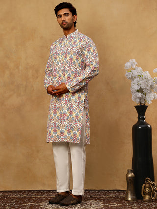 Men’s Printed & Embroidered Kurta Set