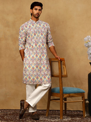 Men’s Printed & Embroidered Kurta Set