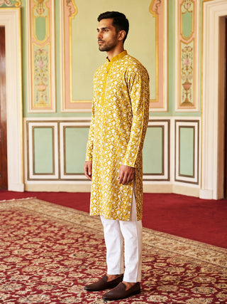 Floral Embroidered Viscose Rayon Kurta Set