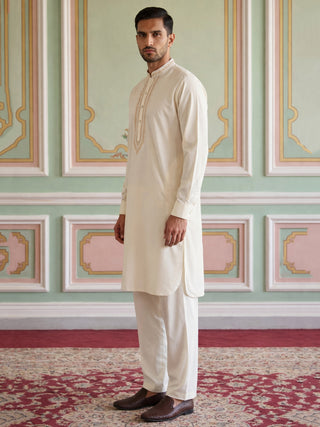 Premium Japanese Embroidery Pathani Kurta Set