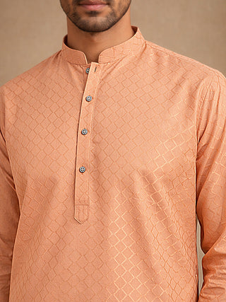 Men’s Cotton Blend Woven Design Kurta Pyjama Set
