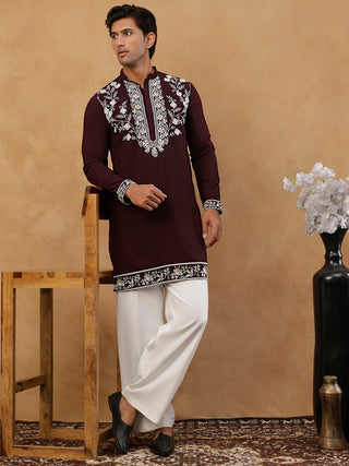 Premium Japanese Fabric Embroidered Kurta with Korean Pants
