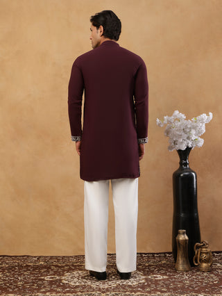 Premium Japanese Fabric Embroidered Kurta with Korean Pants